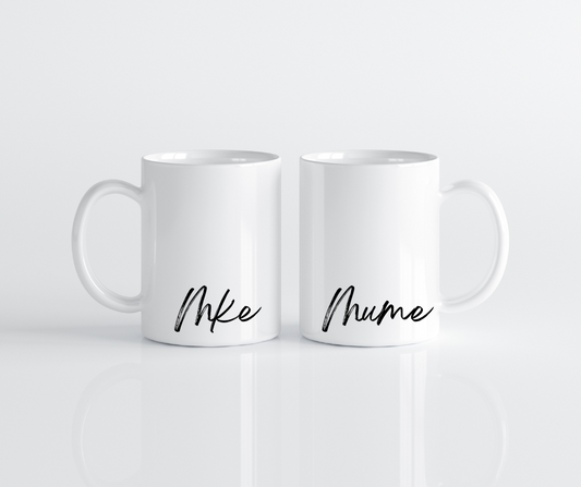 Mume na Mke 11oz White Mugs (x2)
